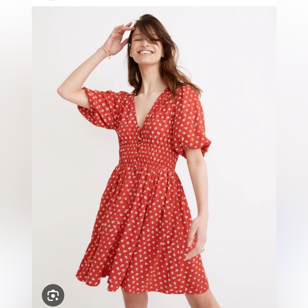 Madewell Floral Sofia Mini Dress Bandana Red XXS